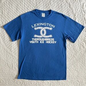 Vintage Blue Lexington Youth Ice Hockey Thoroughbreds T-Shirt Tee